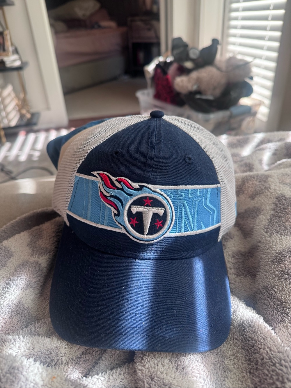 New Era Tennessee Titans Navy and Light Blue Trucker Hat